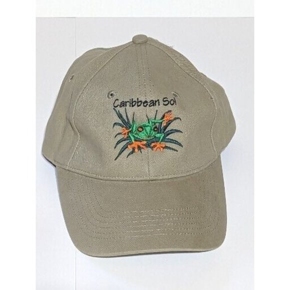 Caribbean Sol Tree‎ Frog Orlando Adjustable 100% Cotton Baseball Cap Hat Tan - Picture 1 of 5